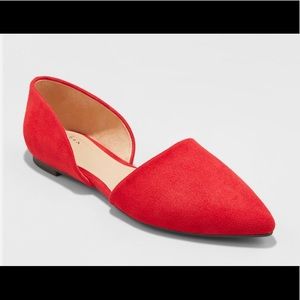 Rebecca Microsuede Pointed Ballet Flats